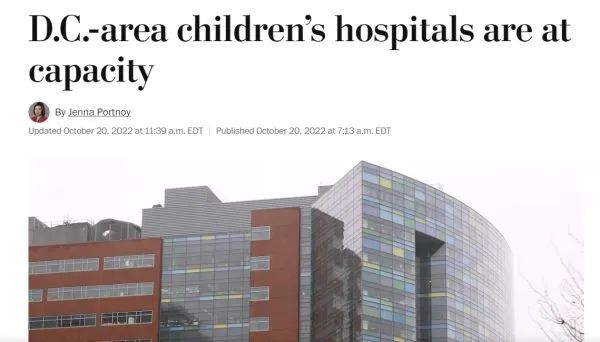 The number of hospitalizations at children's hospitals in the United States is abnormally high