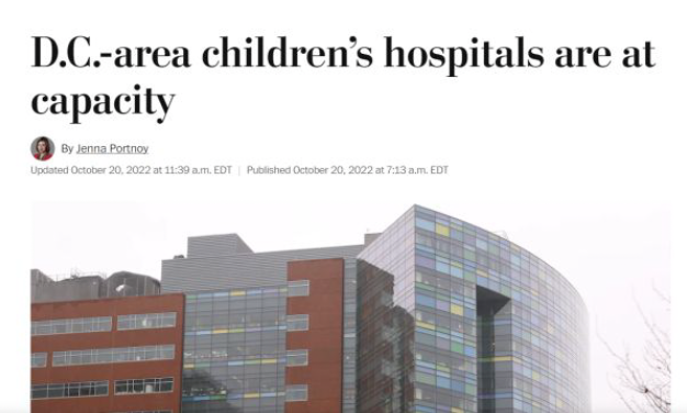The number of hospitalizations at children's hospitals in the United States is abnormally high